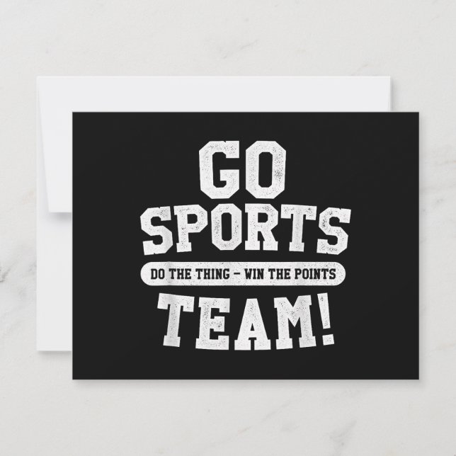 Gå till idrottsgruppen! Funny sport Tack Kort (Framsida)