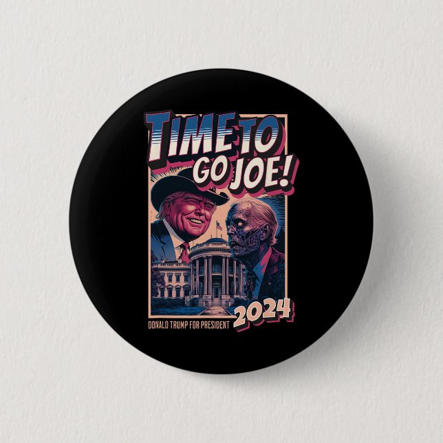 Gå till Joe Funny Pro Trump 2024 Knapp (Framsida)