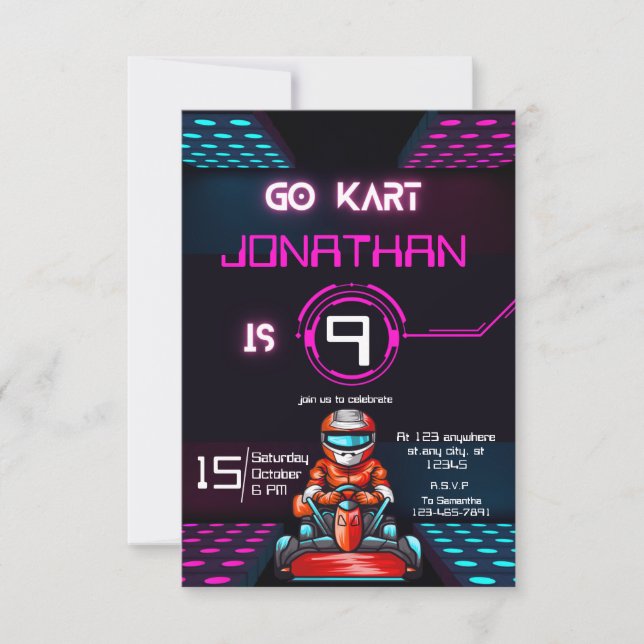 Gå till Kart Birthday-inbjudan Inbjudningar (Framsida)