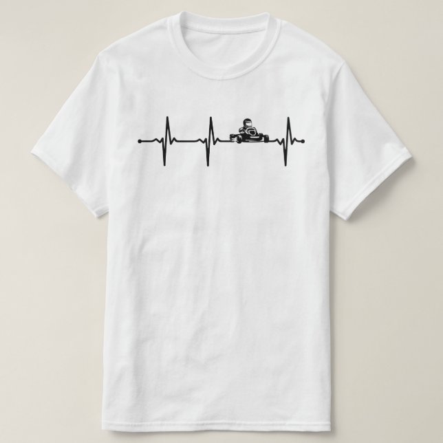 Gå till Kart Tävla Driver ECG-pulsslag Bv T Shirt (Design framsida)