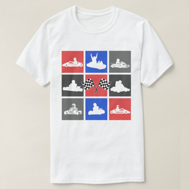 Gå till Karting Pop Art Kart-drivrutiner T Shirt (Design framsida)