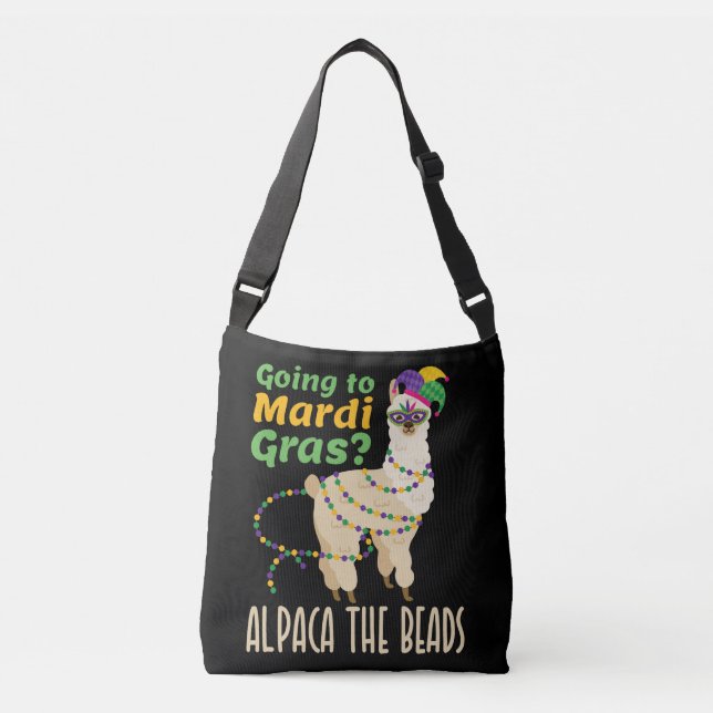 Gå till Mardi Gras Alpaca i Pärlor Axelväska (Framsida)