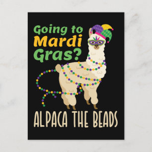 Gå till Mardi Gras Alpaca i Pärlor Vykort