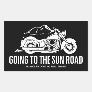 Gå till motorcykeln i motorvägen Sol Montana Rektangulärt Klistermärke