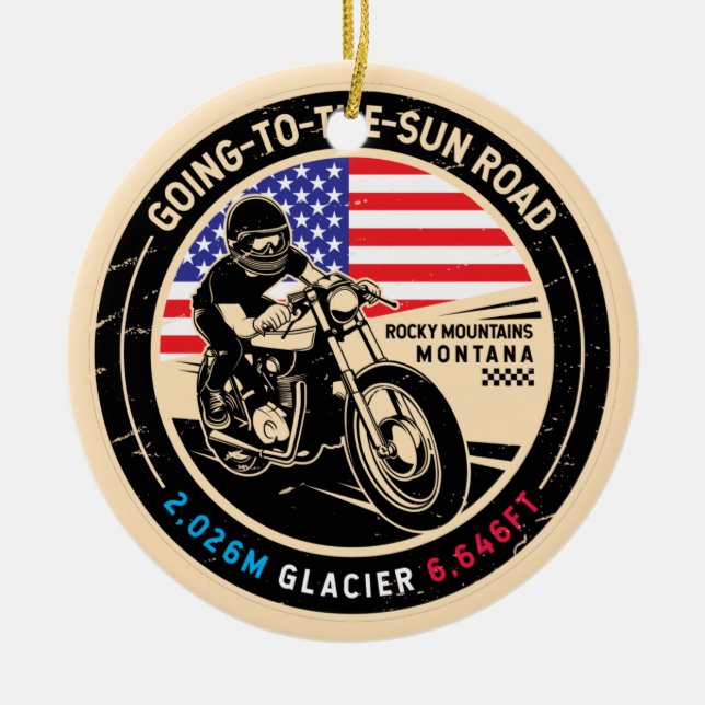 Gå till motorcykeln Sol Road Montana Julgransprydnad Keramik (Framsidan)