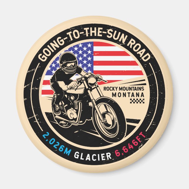 Gå till motorcykeln Sol Road Montana Magnet (Framsidan)