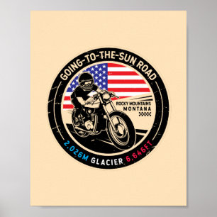 Gå till motorcykeln Sol Road Montana Poster