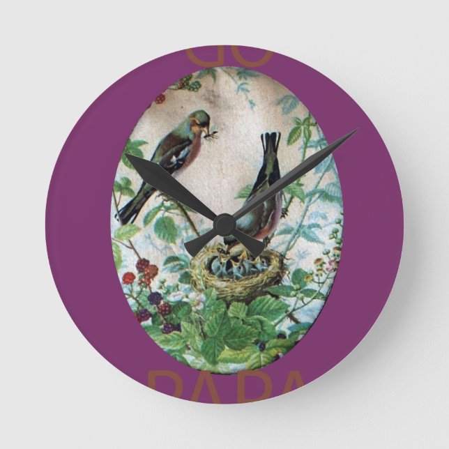 Gå till Pappa-tid, enkla grundläggande behov Anpas Rund Klocka (Framsida)