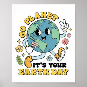 Gå till planeten och din jorddag Klimatförändrings Poster