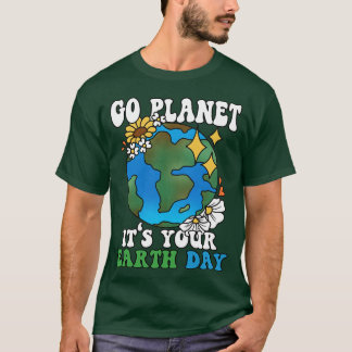 Gå till planeten på din jorddag Groovy T Shirt