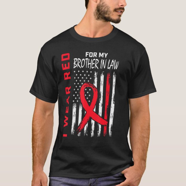 Gå till Red Brother in Law Heart Disease Awareness T Shirt (Framsida)