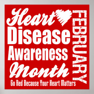 Gå till Red Heart Disease Awareness Månad Poster