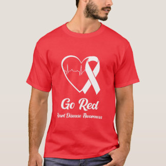 Gå till Red National Heart Disease Awareness T Shirt