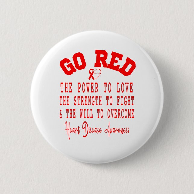 Gå till Red Quote Ribbon Heart Disease Awareness M Knapp (Framsida)