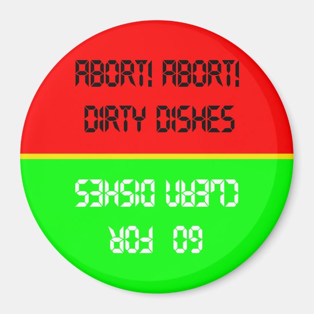 Gå till Ren/Avbryt röd/Grönt Dishwasher Magnet (Framsidan)