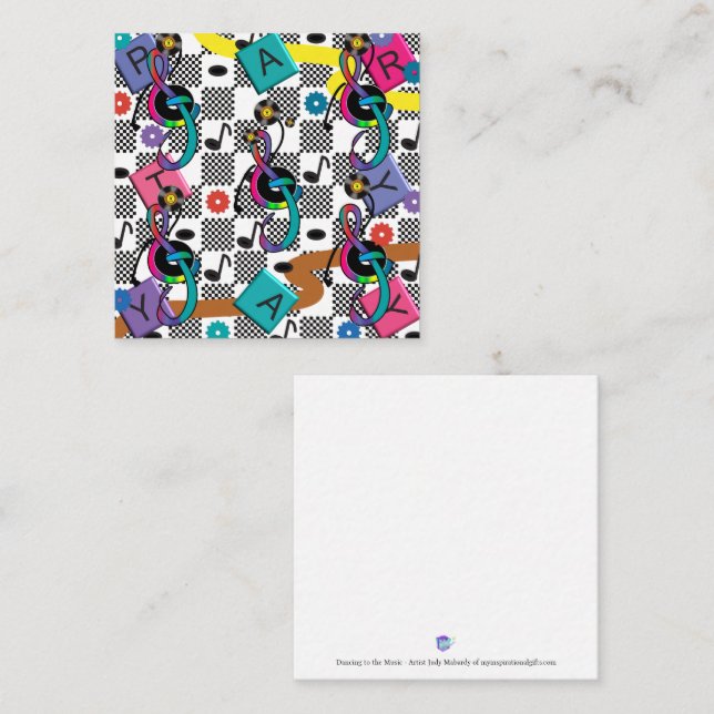 Gå till Retro cocktail napkin Papper Tallrikar Anteckningskort (Fram/baksida)