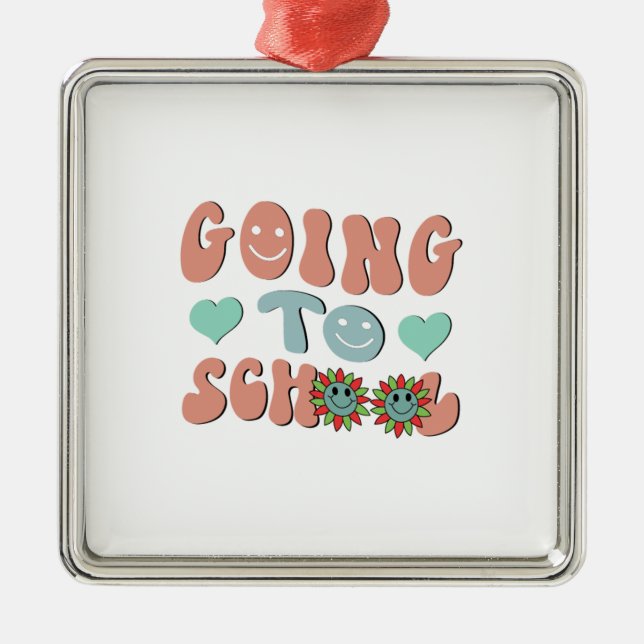 Gå till skolan julgransprydnad metall (Framsidan)