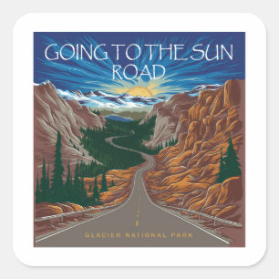Gå till Sol Road Montana Vista Fyrkantigt Klistermärke