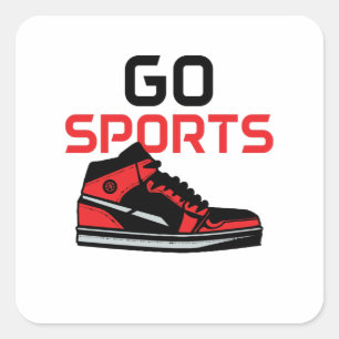 Gå till sport fyrkantigt klistermärke