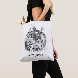 Gå till St. Joseph Baby Jesus Religiösa Tygkasse