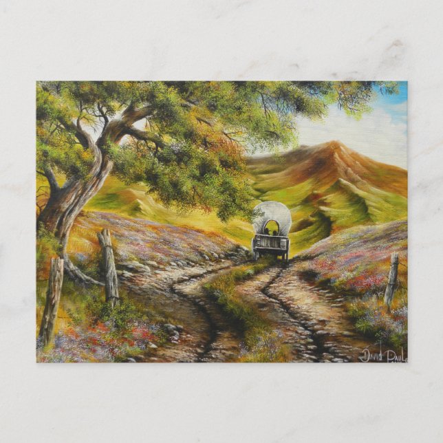 Gå till stan Painitng av David Paul Vykort (Framsida)