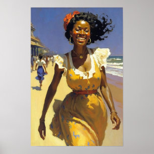 Gå till stranden poster