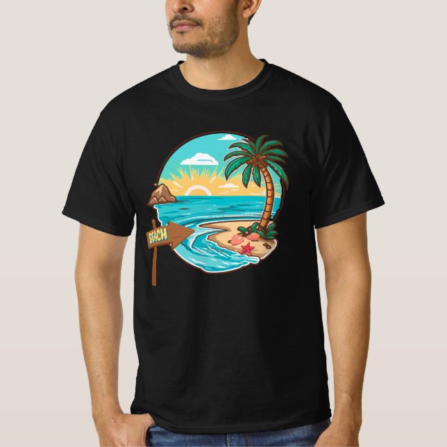 Gå till stranden t shirt (Framsida)