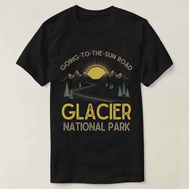 Gå till Sun Road Glacier National Park Retro Mon T Shirt (Design framsida)