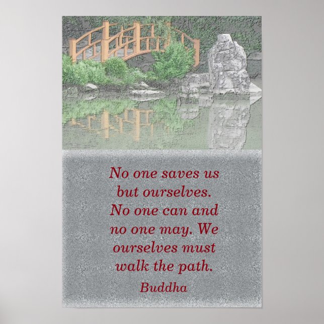 Gå till Väg - buddha-citat - konsttryck Poster (Framsidan)