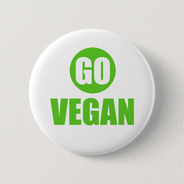 Gå till Vegan Badge Pin-knapp Knapp (Framsida)
