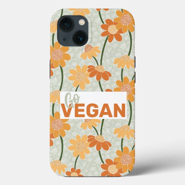 Gå till vegan! Söt återmuterade blommor från 1970- (Baksida)