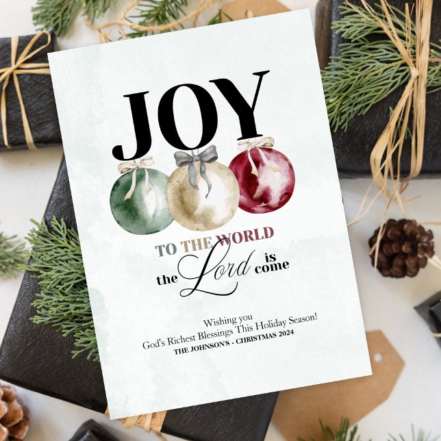 Gå till World Helgdag Card Inbjudningar (Celebrate the reason for the season with this "Joy To The World, The Lord is Come" holiday card.)
