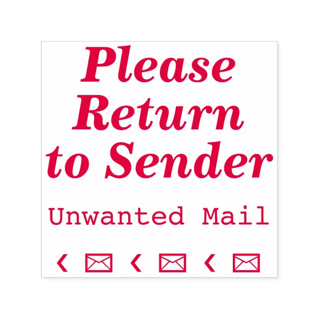 "Gå tillbaka till avsändare", "Oönskad e-post" Självfärgande Stämpel (Design)
