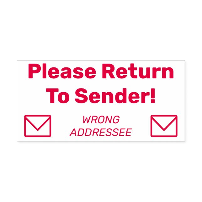 "Gå tillbaka till avsändaren!" "FEL ADDRESSEE" Självfärgande Stämpel (Design)