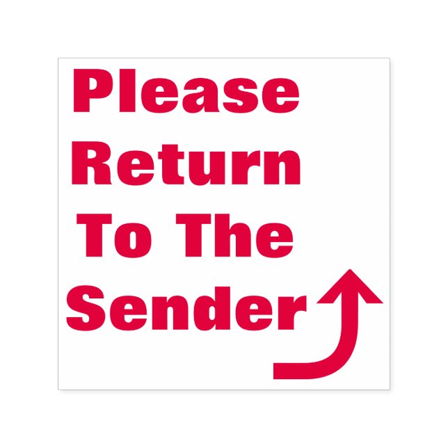 "Gå tillbaka till avsändaren" och böjd pil Självfärgande Stämpel (Design)