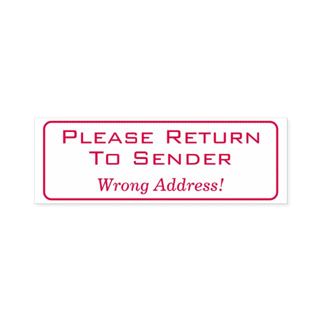 "Gå tillbaka till avsändaren" Rubber Frimärke Självfärgande Stämpel (Design)