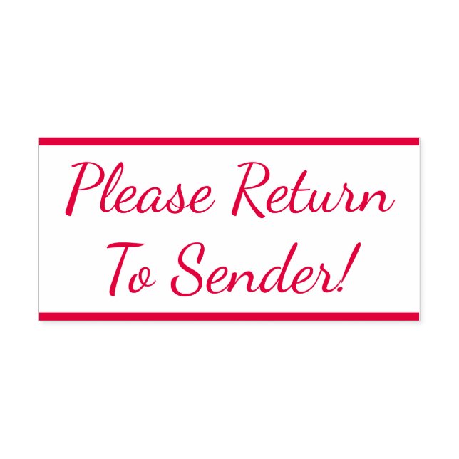 "Gå tillbaka till avsändaren!" Rubber Frimärke Självfärgande Stämpel (Design)