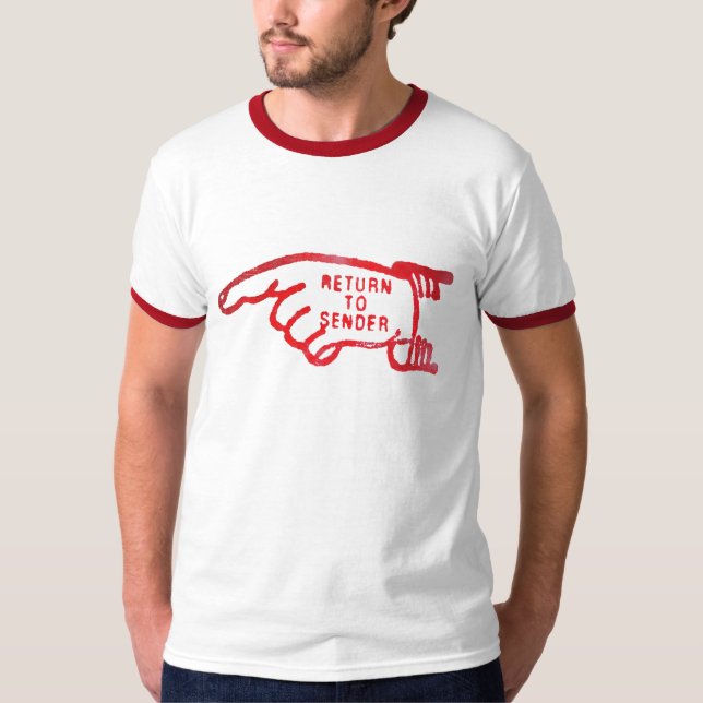 Gå tillbaka till avsändaren t-shirt (Framsida)