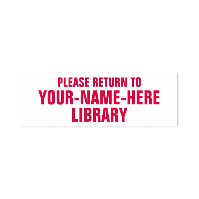 Gå tillbaka till med valfri Bibliotek Namn Självfärgande Stämpel (Design)