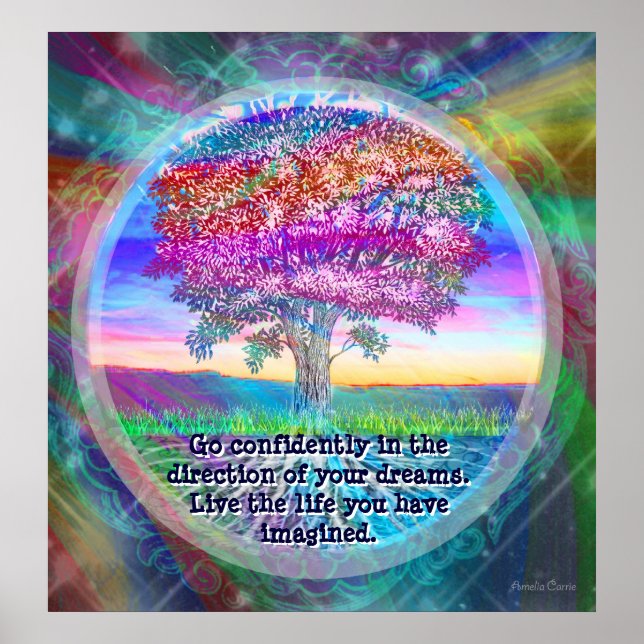 Gå tryggt i riktning mot dina drömmar. Li Poster (Framsidan)