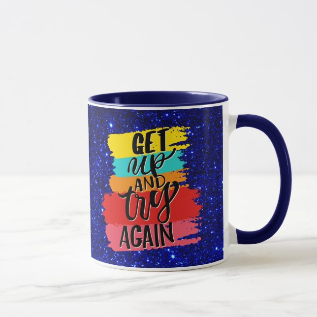 Gå upp och försök igen med motivation mugg (Höger)