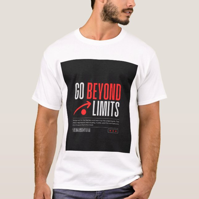 GÅ UPPÖVER GRÄNSERNA. T-SHIRT MED TEXT (Framsida)