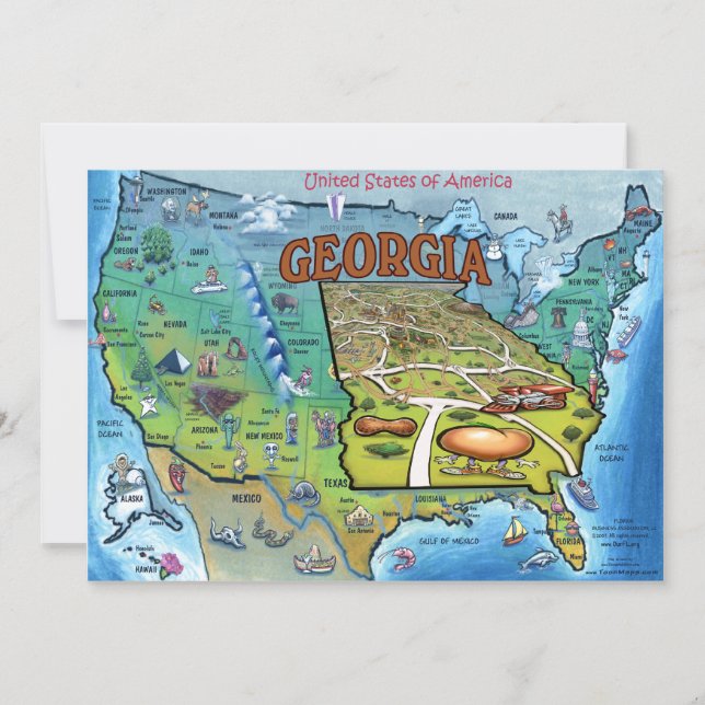 GA USA Karta Card (Framsida)