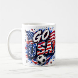 Gå USA Patriotisk Fotbollsfanmugg | Amerikansk Fla Kaffemugg