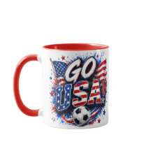 Gå USA Patriotisk Fotbollsfanmugg | Amerikansk Fla