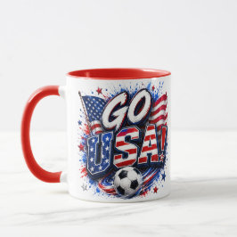 Gå USA Patriotisk Fotbollsfanmugg | Amerikansk Fla Mugg