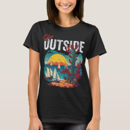 Gå ut - cykuterier, se sidolandning t shirt