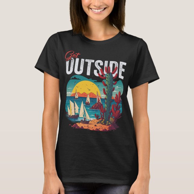 Gå ut - cykuterier, se sidolandning t shirt (Framsida)