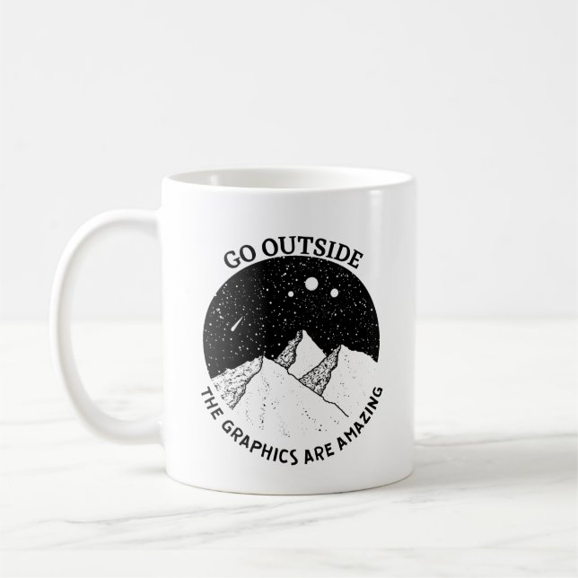 gå ut grafiken är fantastisk rolig vandring kaffemugg (Vänster)