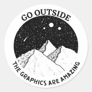 gå ut grafiken är fantastisk vintage natur runt klistermärke